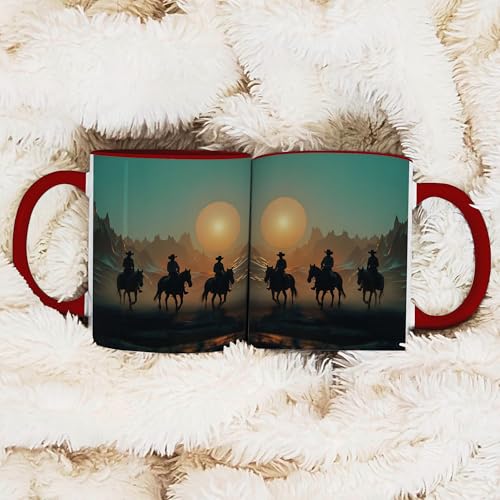 Taza de cerámica para café con diseño vaquero, 11 oz miniatura 4
