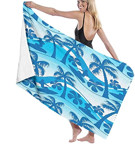 Toalla de playa Toalla de surf Palmera Tropical Toalla de baño especial Lindo y exquisito Impreso Ligero Sin Arena Manta de moda de secado rápido Unisex Toalla Wrap Paño Eco-frie Cover