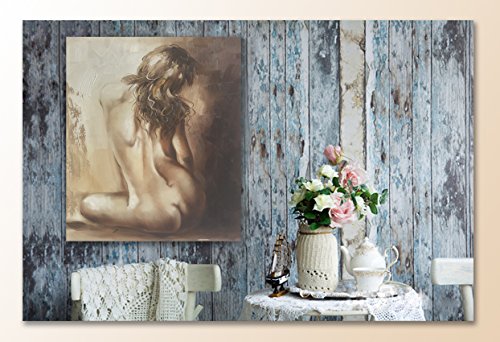 Paimuni Sexy Nude Girl Canvas Wall Art 100% Hand Painted Lady Back Figurative Oil Painting Stretched And Framed Ready To Hang Home Decor 20X24 Inch #TOP2