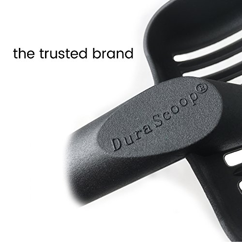 DuraScoop Long Handle Cat Litter Scoop Assistive, Adaptive for Scooping from Sitting Position, Durable Carbon-filled Nylon, Baton style side handle