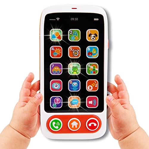 Elf Lab Baby Cell Phone Toy, Kids Play Phone with Big Touch Screen Lights Music Educational Toy for 6 8 10 12 18 Months Baby and Aged 1+ Kids