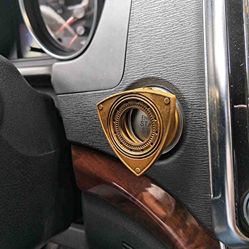 LONGFITE Car Engine Start Stop Button Cover Vintage Pushbutton Switches Decoration (Gold)