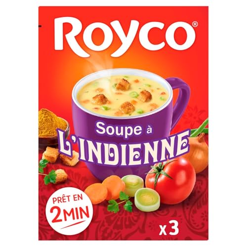 Soupe prête en 2 minutes sans conservateur — ROYCO à l'Indienne, lot de 3 sachets de 76,5g - Lot de 4