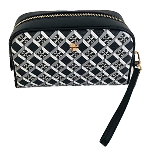 Tory Burch Women's Geo Logo Essentials Pouch (Black Geo Logo Allover)