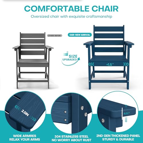 Image of HDPE Dining Chair, Navy Blue, Set of 2