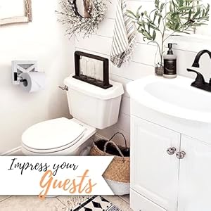 Autumn Alley White Farmhouse Toilet Paper Holder Wall Farmhouse Bathroom Decorative Accessories Country White Washed Wood Galvanized Metal Matte Black Metal Adds Rustic Bathroom Charm