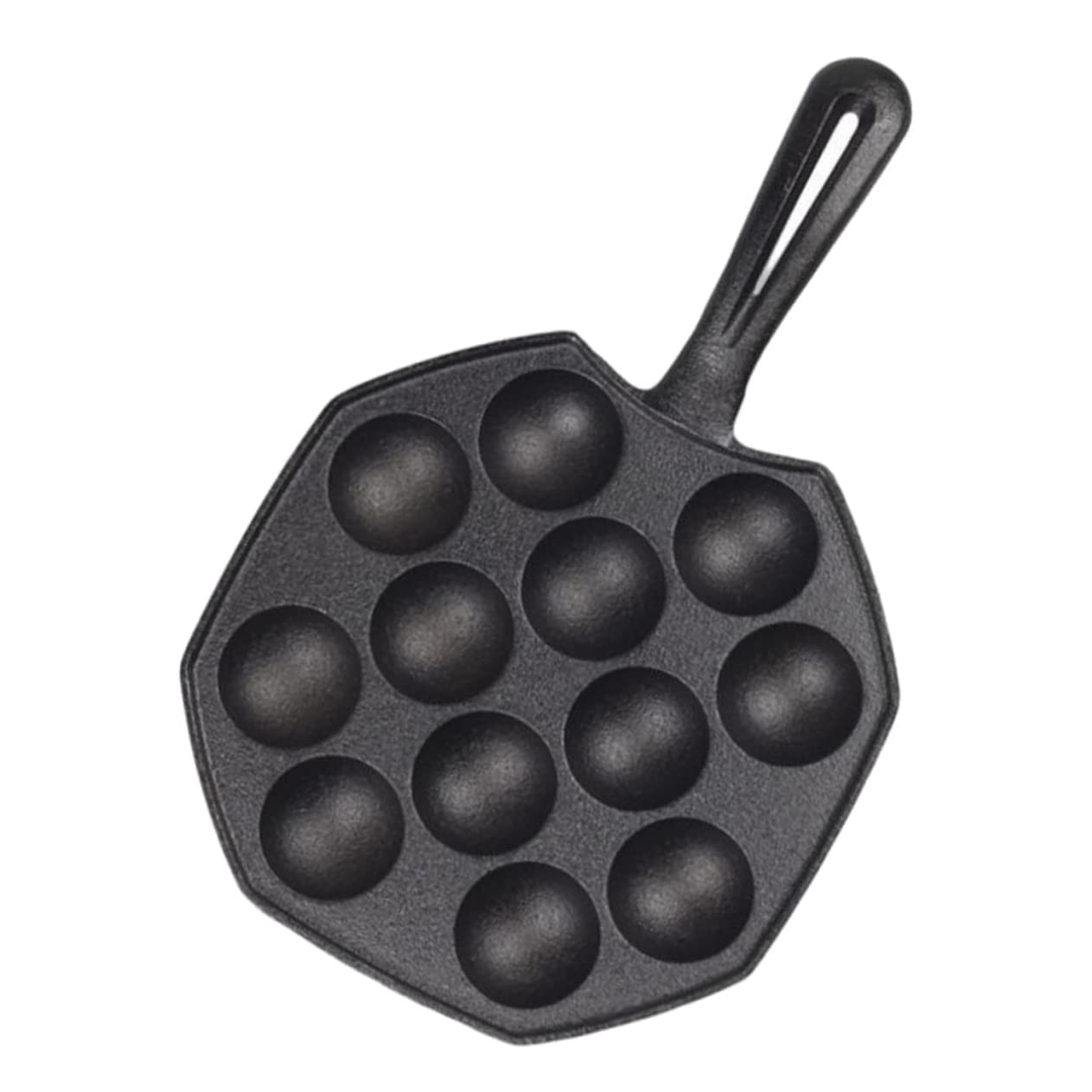 Healifty 1 PC Non Stick Cast Iron Frying Pan Thick Irregular Mini Meatball Pot for and Cleaning for Home Use Black Color Cavity Design for Versatile Meal Preparation