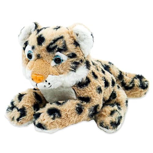 KUKI Peluche Suave Leopardo (20 cm) - Tierno, Blandito y Ideal para Niños y Niñas - Peluche Dulce y Adorable - Cachorro Esponjoso, Muy Achuchable - Juguete Seguro para Jugar (Leopardo)