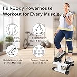 Mini Stepper for Home Exercise, Portable Stair Stepper with LCD Monitor and Resistance Bands, 260lbs Weight Capacity, Twist Stepper for Full Body Workout - Image 4