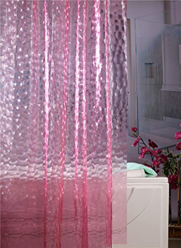 Adwaita Newest Design Shower Curtain Liner, Plastic 3D Bubbles Liner,No Odors, Eco Friendly (Pink Bubbles) #TOP4