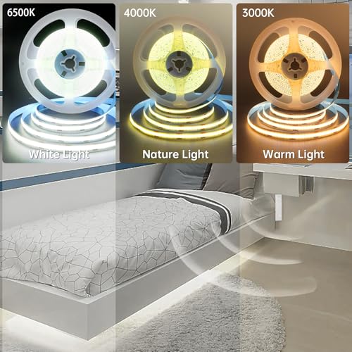 Tira LED COB 5V con sensor movimiento, luz natural 1M miniatura 7