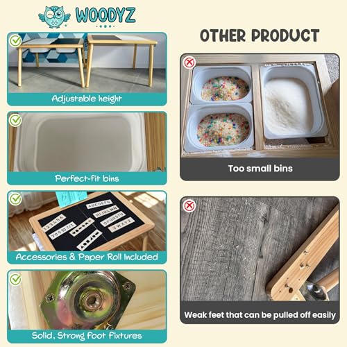 Image of Evolving Sensory Table For Toddlers with Chairs & Foldable Bins - Indoor Kids Arts And Crafts Table - Play a Montessori Activity with Sand - Book /Tablet Holder- (Paper & Accessories included)