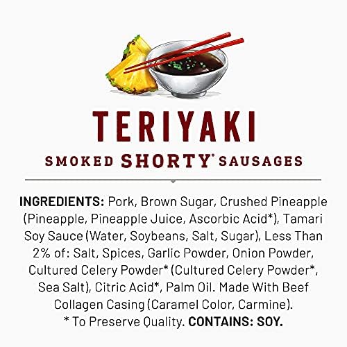 Duke's Pork Smoked Shorty Sausages Variety Pack of Cajun Andouille, Teriyaki, and Chorizo & Lime Flavors (5 oz each bag) - image 4