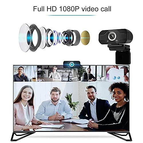 Image of 1080P Ultra HD Webcam, Microphone; Laptop Desktop PC Video Webcam, Widescreen for Video Streaming, Conference, Gaming, Online Classes