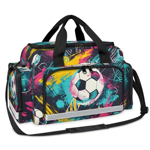 GzLeyigou First Aid Bags Empty, Watercolor Soccer Emergency Bag First Aid Kit Multiple Compartment Kit Carrier On Call Trauma Bag For Paramedics Emergency Medical Supplies Kit