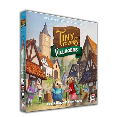 AEG Tiny Towns: Expansión Villagers | Criaturas Talentosas Han Llegado a Visitar | Añade Villanos, Nuevos Edificios y Monumentos | 1-6 Jugadores | Edad mínima: 14+