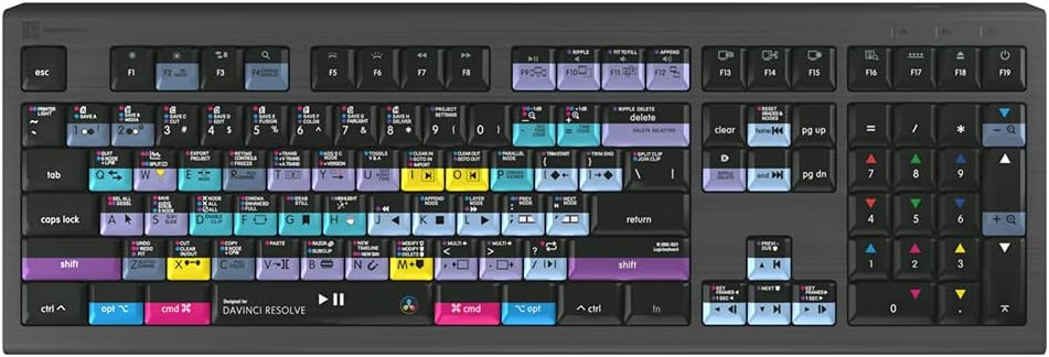 Logickeyboard Backlit ‘Astra2’ Designed for Editing in Blackmagic’s Davinci Reso…