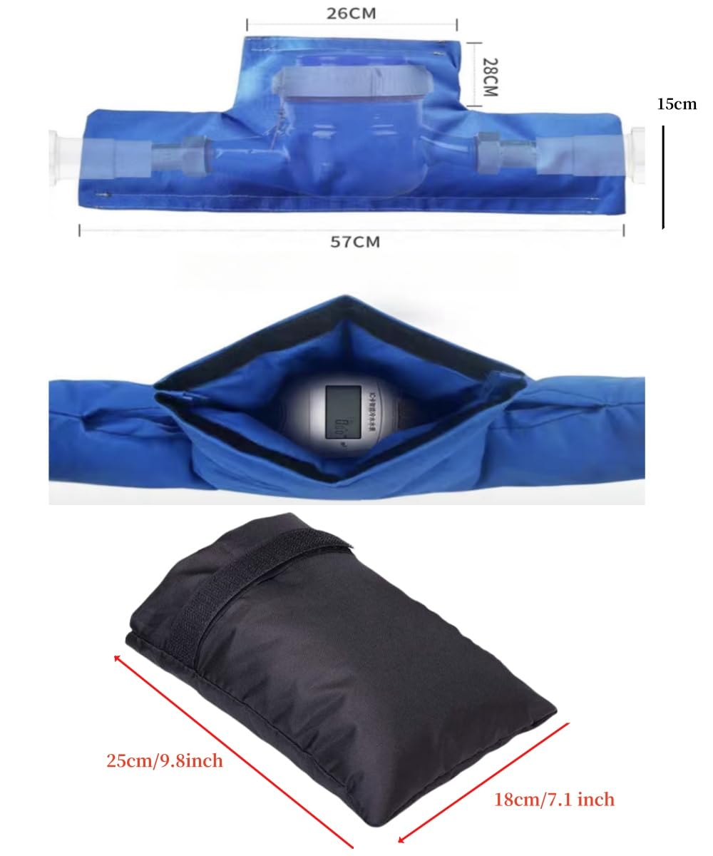 1 cubierta de aislamiento para medidor de agua, 2 fundas exteriores para grifo, cubierta de aislamiento de medidor de agua de invierno y cubierta de aislamiento de grifo combinación de protección para