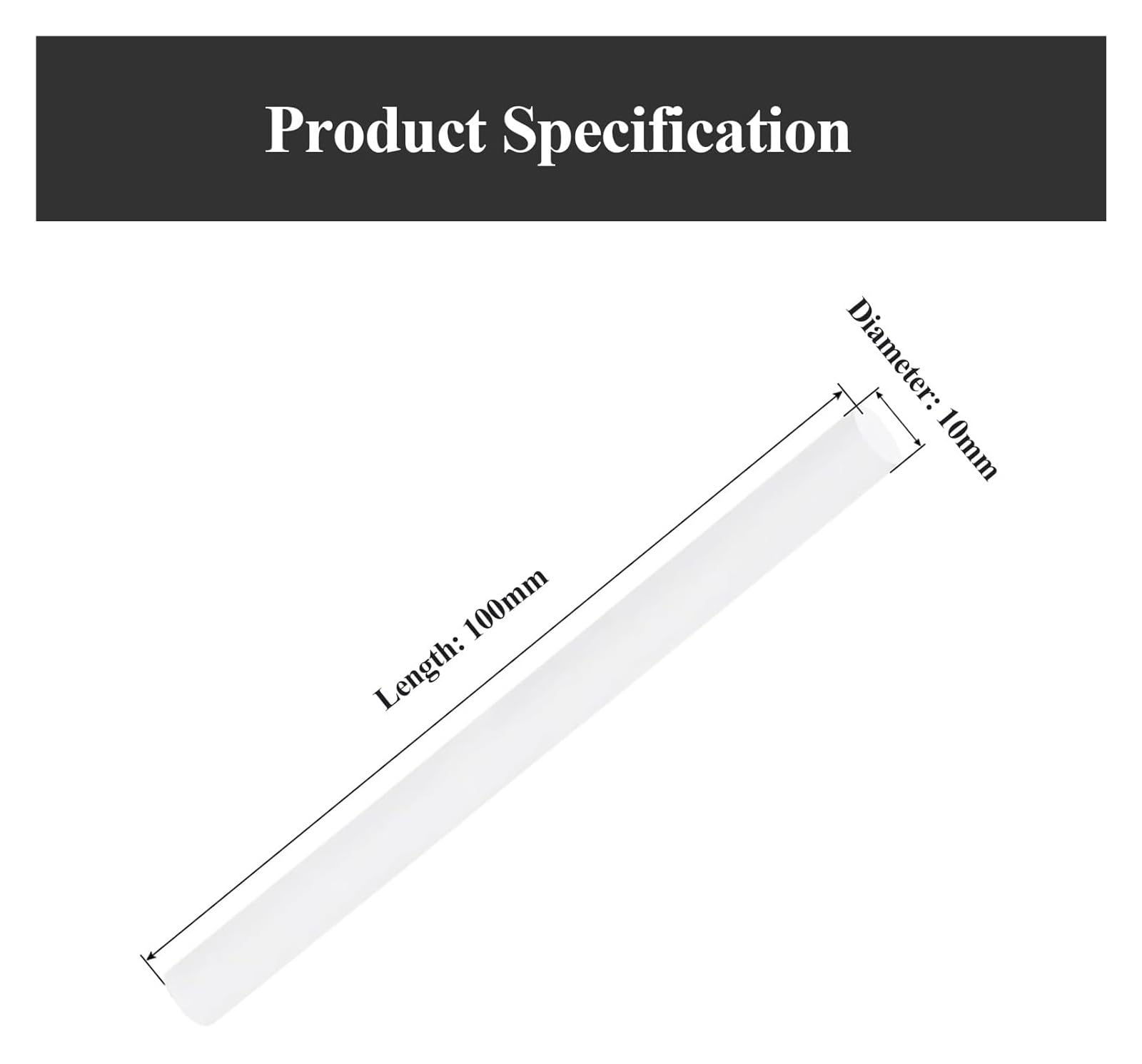Barra di ceramica di zirconia 10×100 mm, barra rotonda solida a specchio per industria meccanica e laboratorio