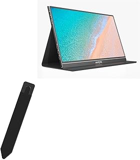 BoxWave Stylus Pouch Compatible with ARZOPA Portable Monitor S1 Table (15.6 in) - Stylus PortaPouch, Stylus Holder Carrier Portable Self-Adhesive - Jet Black