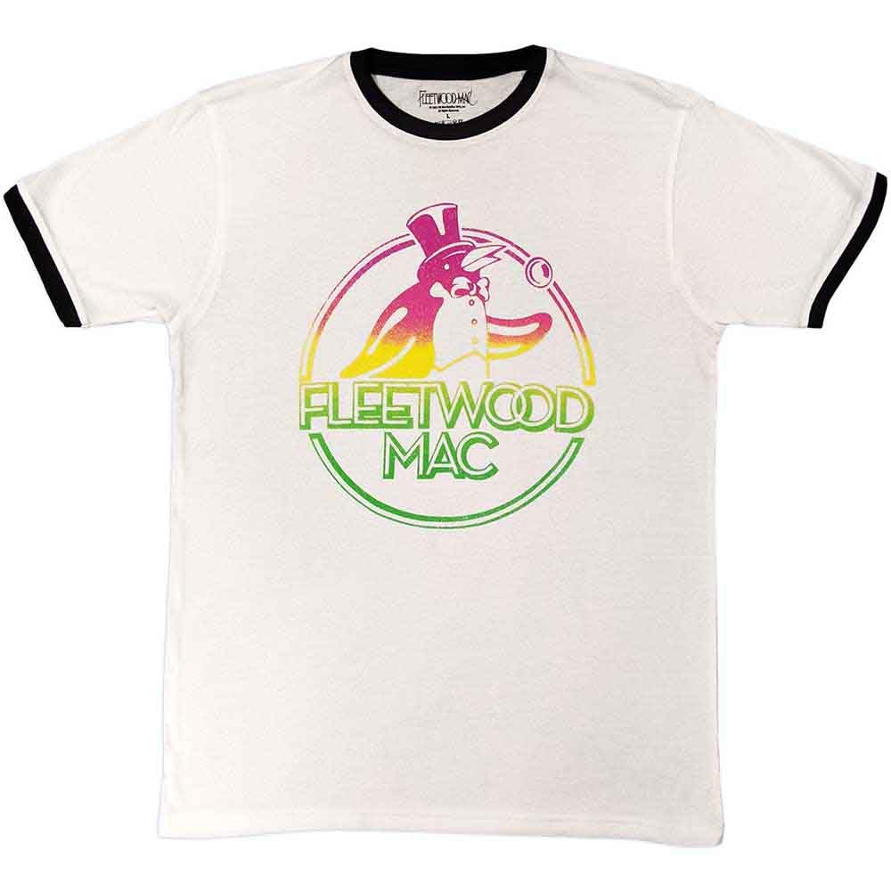 Fleetwood Mac Ringer T Shirt Penguin Band Logo Official Unisex White XXL