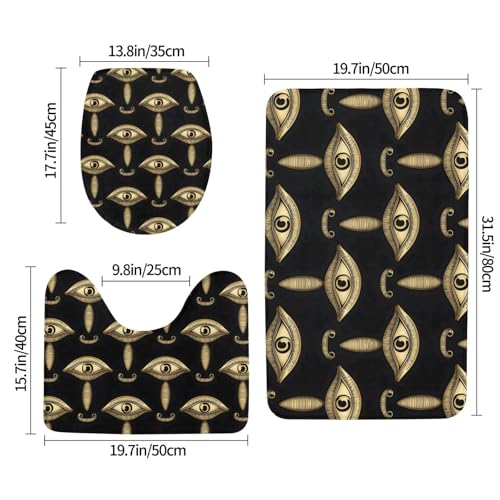 Ensemble tapis de bain yeux dorés rétro : confort et sécurité - 3