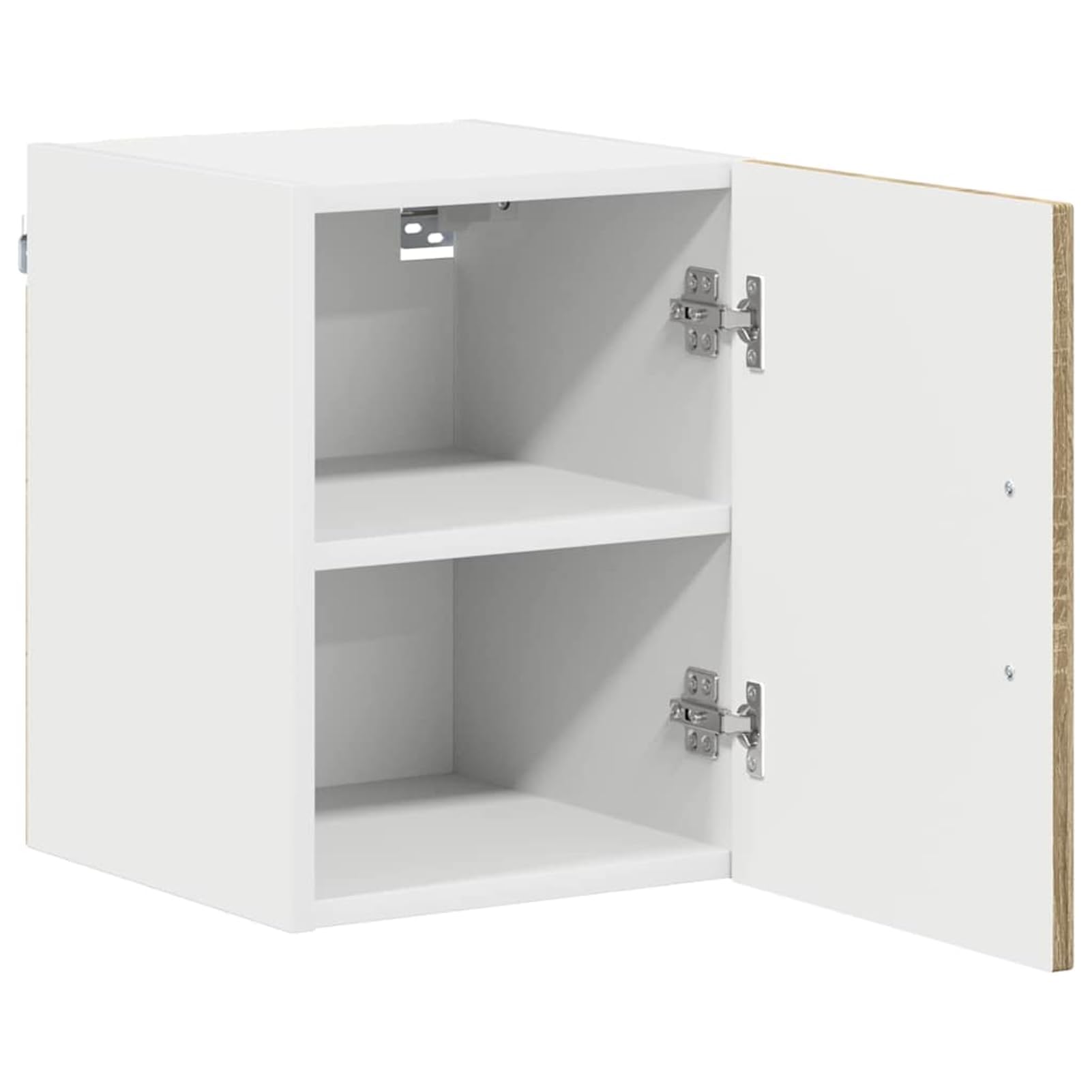 Homgoday Weiße Wandküche mit Regalbrettern & Metallgriffen - Stauraum für Küche & Gewürze Model884498