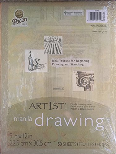 Papel de dibujo Manila Pacon Art1st de textura rugosa ideal para trazos firmes con ceras