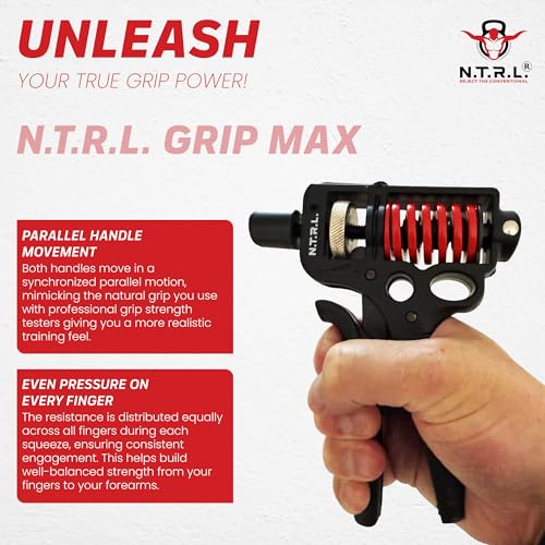 N.T.R.L.® Hand Grip Strengthener & Forearm Trainer – Grip Strength Tester & Hand Exerciser for Workout, Rehab, Climbing, Martial Arts, Guitar & More – Adjustable Resistance Grip Trainer - Image 4