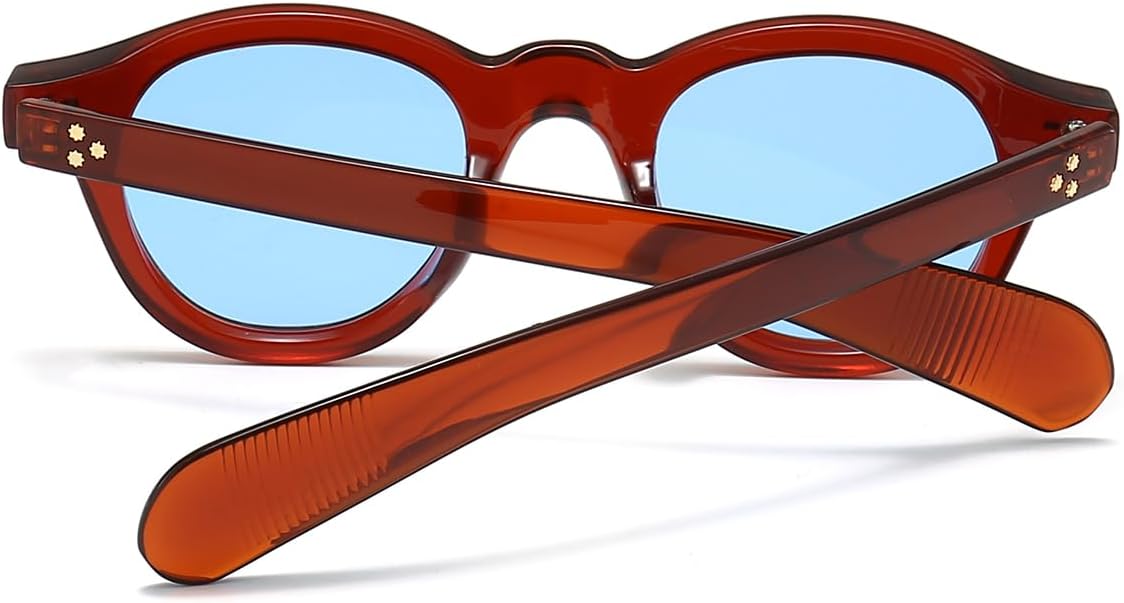 JOVAKIT Trendy Round Sunglasses for Women Men 90s Retro Vintage Classic Fashion Round Frame Sun Glasses Black Shades - Image 3