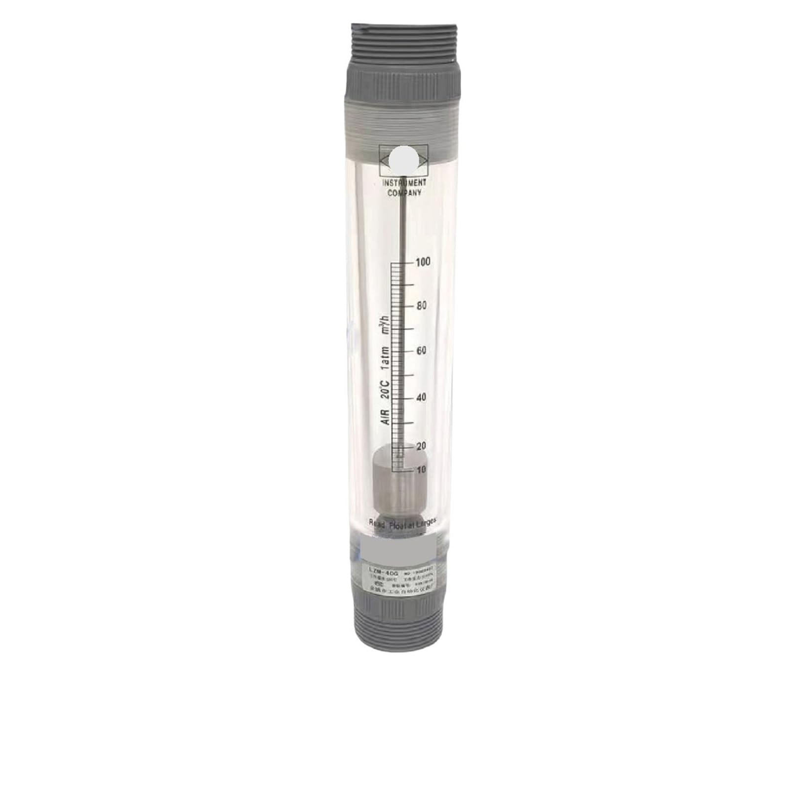 LZM-40G Pipeline Acrylic Gas Flow Meter Rotameter Compressed Air Flow Meter Industrial Variable Area Flow Indicator(25-250m3-h)