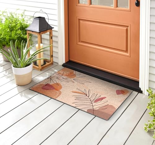 Paillasson extérieur 90x60 cm Tulup avec motif de feuilles géométriques