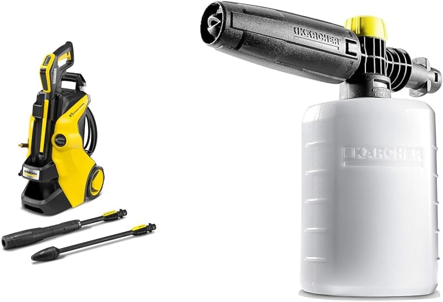 Kärcher K5 Power Control Max 2500 PSI Electric Pressure Washer with Vario & Kärcher - FJ6 Foam Cannon Spray Nozzle - for Kärcher Electric Power Pressure Washers K1-K5