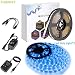BINZET 32.8ft LED Strip Light Kit, Led Strip SMD2835 Dimmable 600LEDs Flexible LED Light Strip with DC12V 3A UL Listed Power Supply&Brightness Controller for Under Cabinet Mirror Indoor(Blue Light)