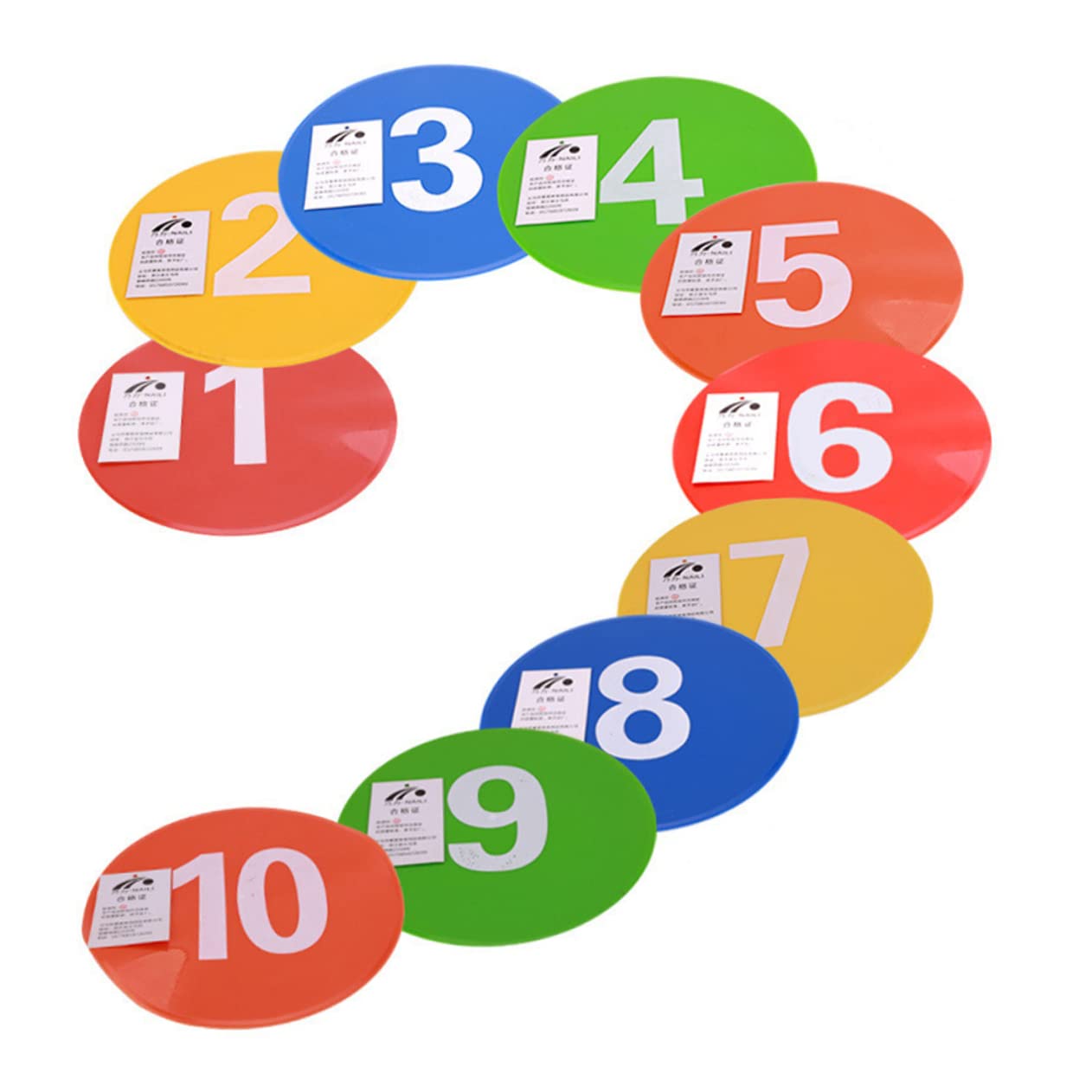 BIUDECO 10Pcs Soccer Training Sign Reusable Football Markers with Number Pattern Durable Road Block Plates for Agility Drills and Gym Activities