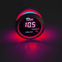 Vista 2 de ESUPPORT - Medidor de voltaje digital de 2 pulgadas (52mm) para automóvil, con luz LED roja