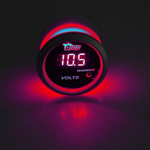 Miniatura 2 de Soporte E de 52 mm con luz LED roja digital para el medidor PSI turbo boost, Volt Gauge