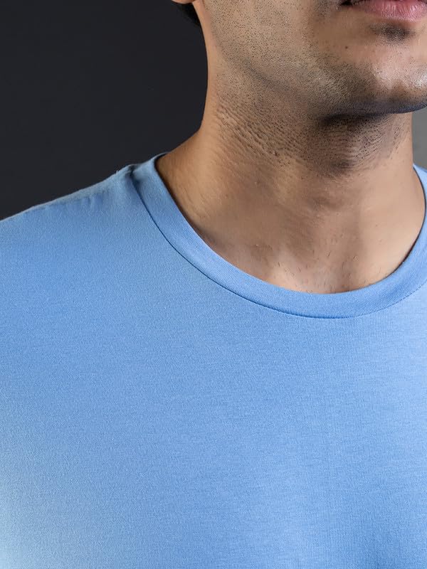Image of Ghumakkad Cotton Blend Half Sleeve Round Neck Sports T Shirt for Men