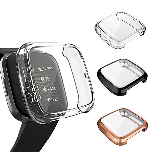 3 Pack Screen Protector Compatible Fitbit Versa 2 Case, GHIJKL Ultra-Thin Slim Soft TPU Protective C - //coolthings.us