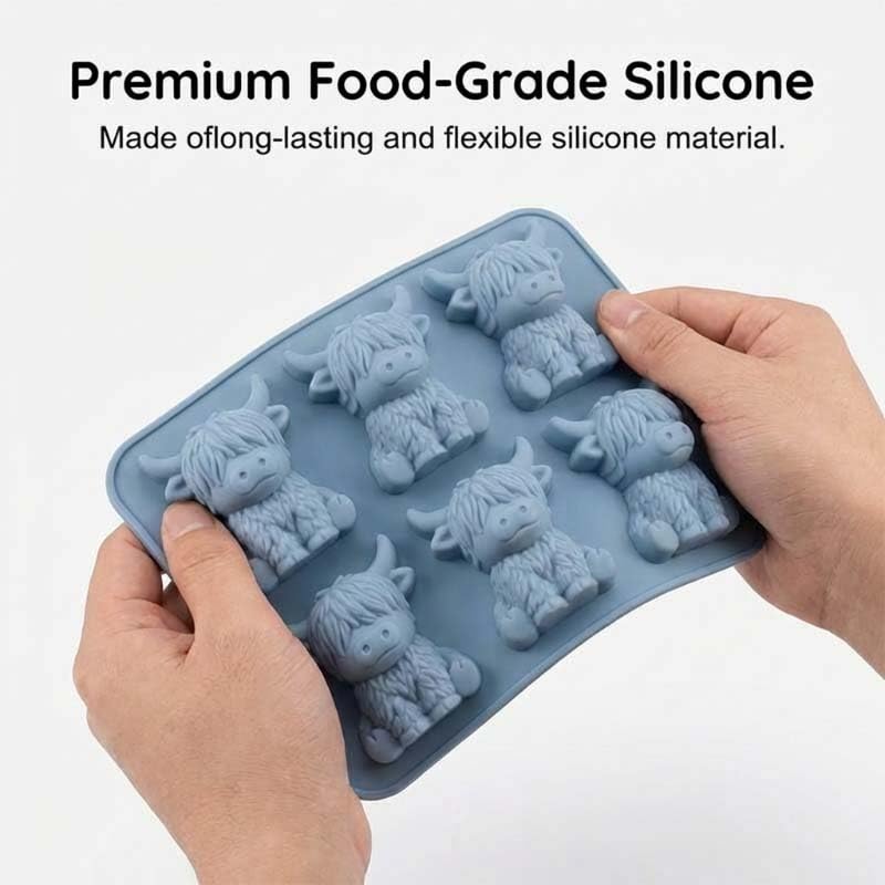 Molde de hielo 3D vaca Highland de silicona miniatura 4