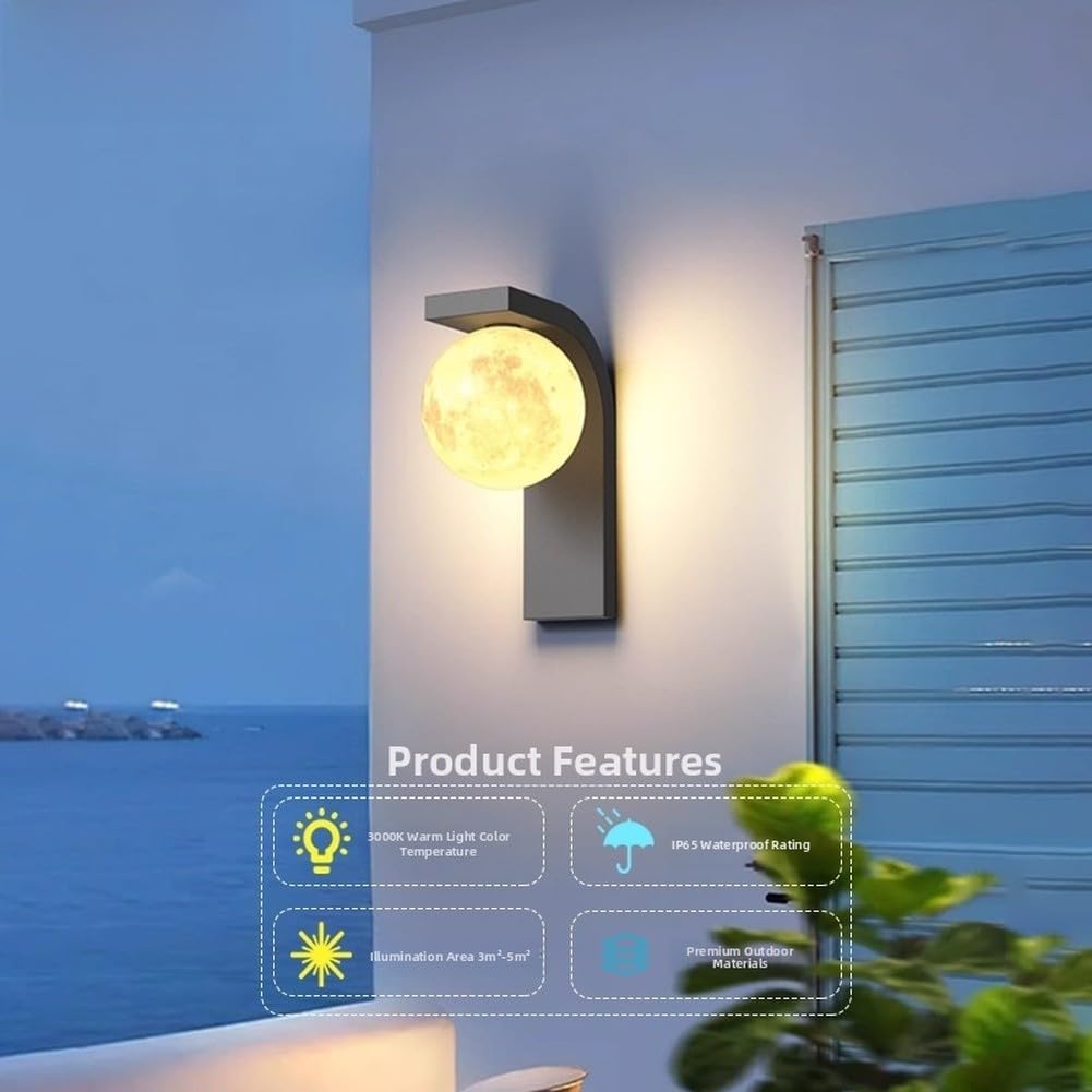 Luce per Solare LED Esterno Luna IP65 Impermeabile Luce per Solare(Transparent)
