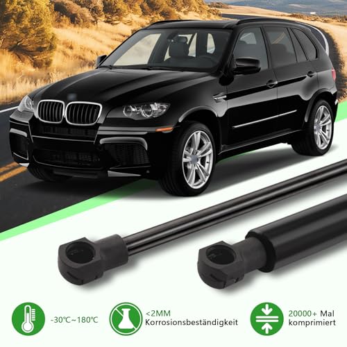 Koaudb 2x Motorhaubendämpfer für BMW 5er 520 523 525 530 535 545 550 M5 E60 2001-2010 Limousine 5er für Touring E61 2004-2010 Motorhaube Gasfeder Dämpfer Schwarz Gasdruckfeder Ersetzen #51237008745