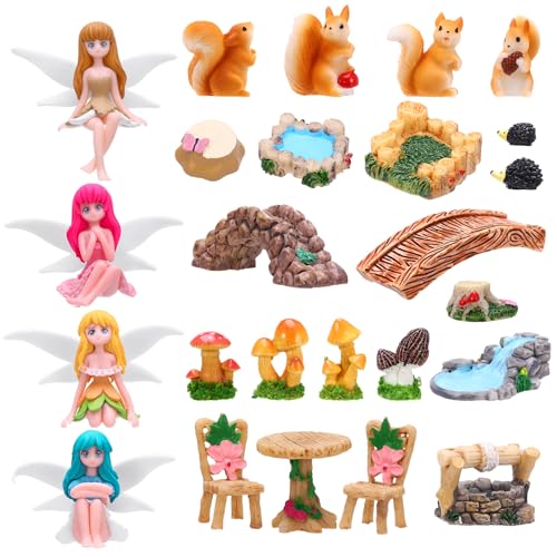GGSTDDUP 25Pcs Fairy Garden Accessories, Miniature Garden Ornaments...
