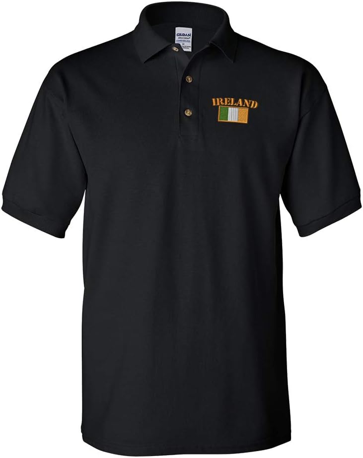 Polo Shirts for Men Ireland Flag Embroidery Cotton Short Sleeves Golf Tees