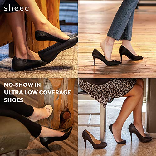 Sheec Solehugger Secret 2.0 Ultra-Low Cut - No Show Non Slip Women's Sock - Black Xlarge 6 Pairs #TOP6