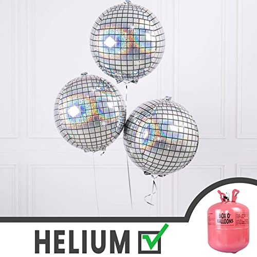 Image of PartyWoo Silver Foil Balloons 6pcs Large Round Giant Jumbo 4D Balloons