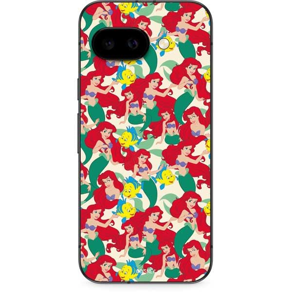 Skinit Decal Phone Skin Compatible with Google Pixel 9a - Officially Licensed Disney The Little Mermaid Ariel and Flounder Pattern Design