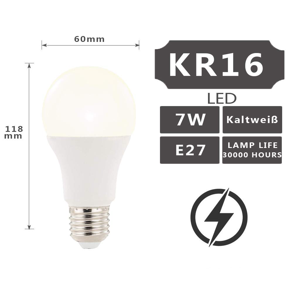 Confezione da 6 lampadine a incandescenza Twilight, 7W equivalenti a 70W E27 LED, luce bianca fredda, 6000 K, a risparmio energetico, con sensore crepuscolare, per scale, porta di casa, giardino