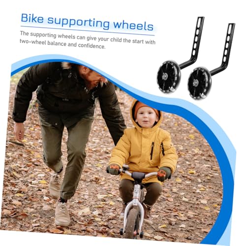 Ruedas de entrenamiento ajustables Healeved, juego de 4 piezas con soporte, resistentes al desgaste y con destellos, para bicicleta miniatura 6