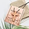 Enkrio Natural Wood Cross Pendant Necklace Tapered Wooden Cross Necklace with Adjustable Leather Cord Religious Jewelry for Men Women (Right Angle) #2